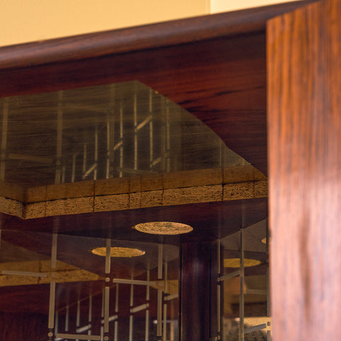 Danish corner bar cabinet in Santos rosewood by Omann Jun Møbelfabrik