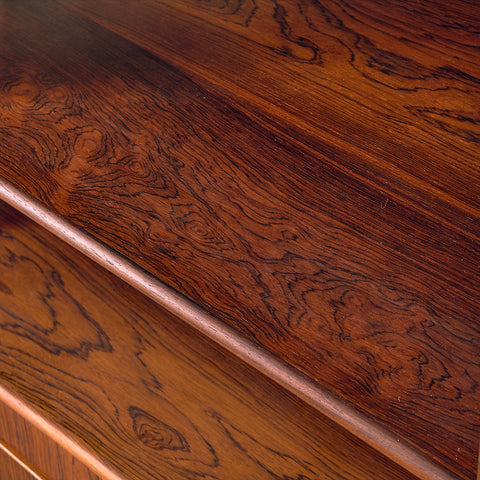 Danish corner bar cabinet in Santos rosewood by Omann Jun Møbelfabrik