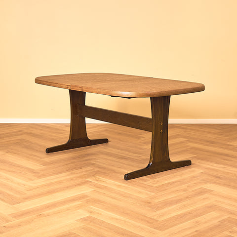 Danish oval dining table in smoked oak