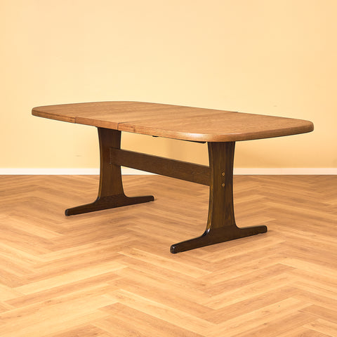 Danish oval dining table in smoked oak