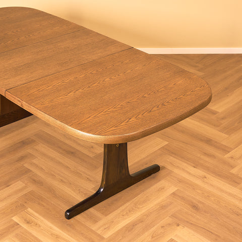 Danish oval dining table in smoked oak