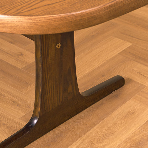Danish oval dining table in smoked oak