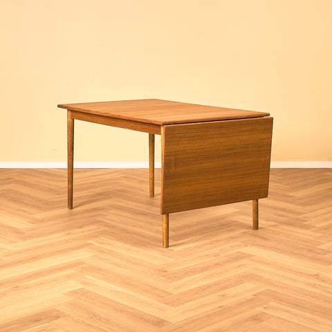 Swedish rectangular dining table in teak and oak
