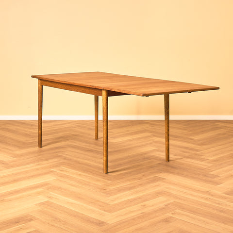 Swedish rectangular dining table in teak and oak