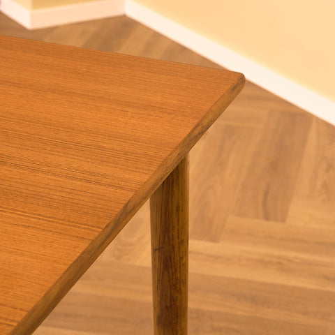 Swedish rectangular dining table in teak and oak