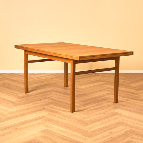 Swedish rectangular dining table in teak by Skaraborgs möbelfabrik AB, Tibro