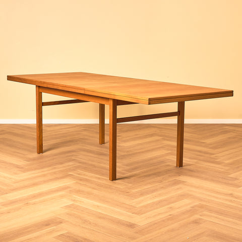 Swedish rectangular dining table in teak by Skaraborgs möbelfabrik AB, Tibro
