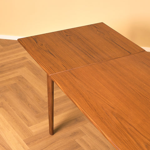 Swedish rectangular dining table in teak and walnut
