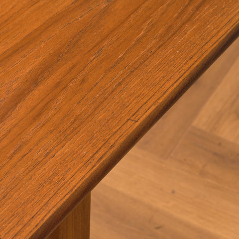 Swedish rectangular dining table in teak and walnut