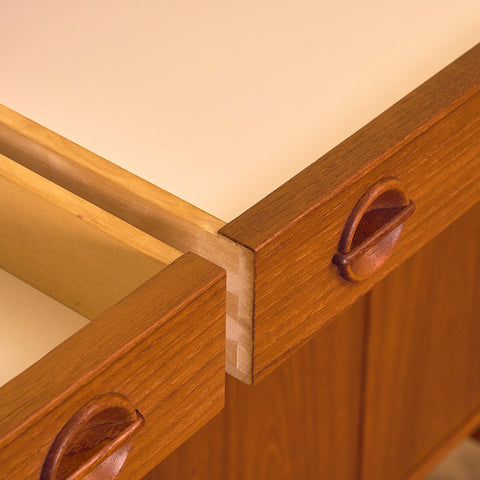 Swedish highboard in teak by Alberts Tibro