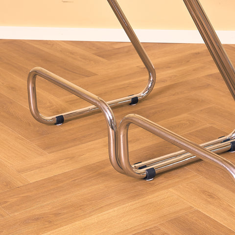 Italian set of 4 bar stools in chrome and beech
