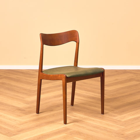 Danish dining chairs in teak by Henning Kjaernulf for Korup Stolefabrik
