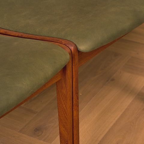 Danish dining chairs in teak by Henning Kjaernulf for Korup Stolefabrik