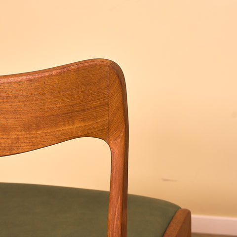 Danish dining chairs in teak by Henning Kjaernulf for Korup Stolefabrik