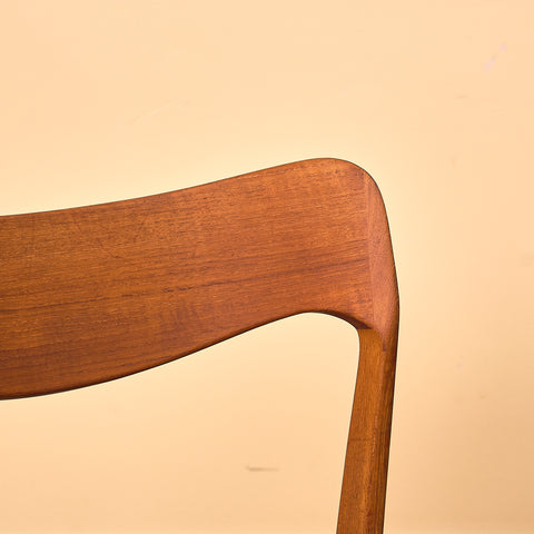 Danish dining chairs in teak by Henning Kjaernulf for Korup Stolefabrik