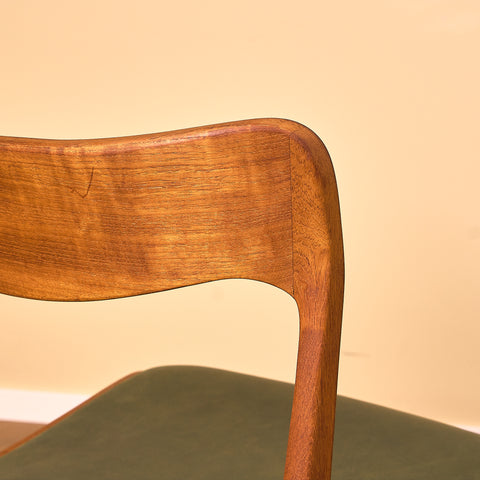 Danish dining chairs in teak by Henning Kjaernulf for Korup Stolefabrik