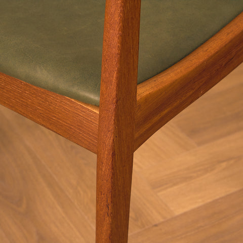 Danish dining chairs in teak by Henning Kjaernulf for Korup Stolefabrik