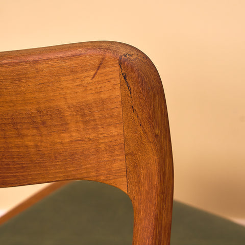 Danish dining chairs in teak by Henning Kjaernulf for Korup Stolefabrik