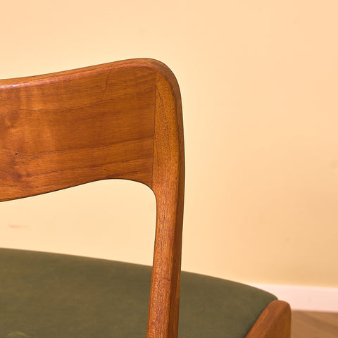 Danish dining chairs in teak by Henning Kjaernulf for Korup Stolefabrik