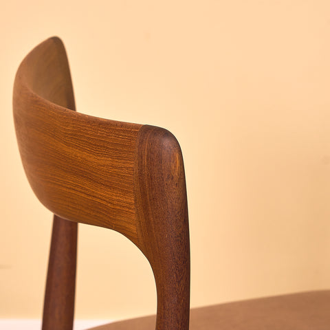 Danish dining chairs in teak and walnut by Arne Vodder for Vamo Søderborg