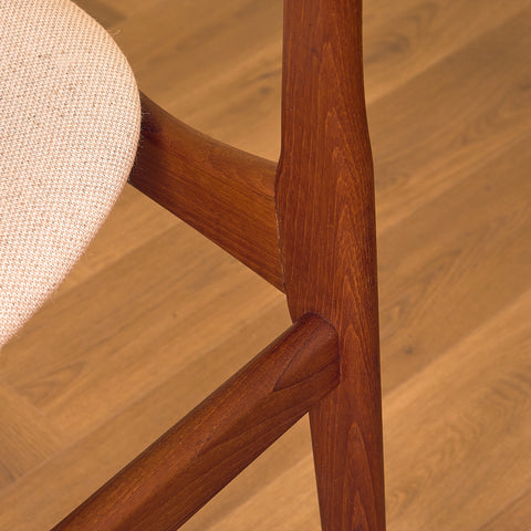 Danish dining chairs in teak by B. Rasmussen for Thorso Møbelfabrik