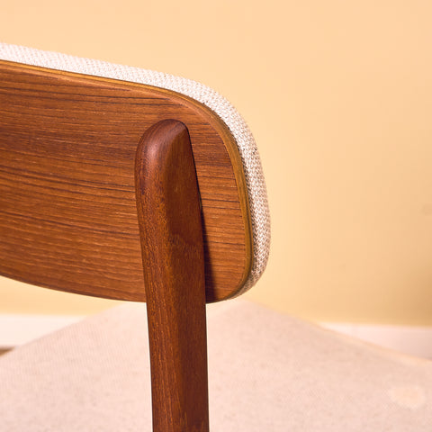 Danish dining chairs in teak by B. Rasmussen for Thorso Møbelfabrik
