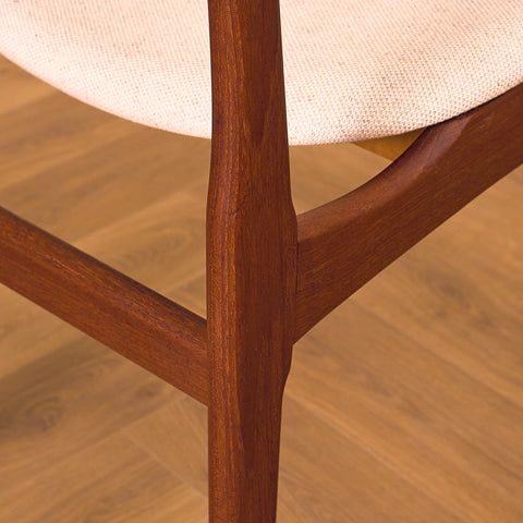 Danish dining chairs in teak by B. Rasmussen for Thorso Møbelfabrik