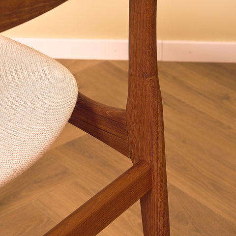 Danish dining chairs in teak by B. Rasmussen for Thorso Møbelfabrik