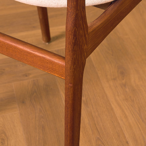 Danish dining chairs in teak by B. Rasmussen for Thorso Møbelfabrik
