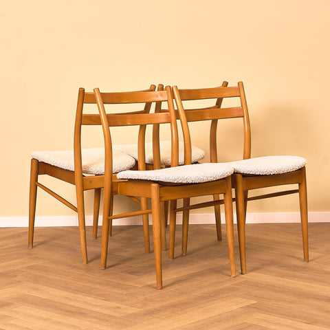 Swedish dining chairs in beech by Åke Terje for IKEA