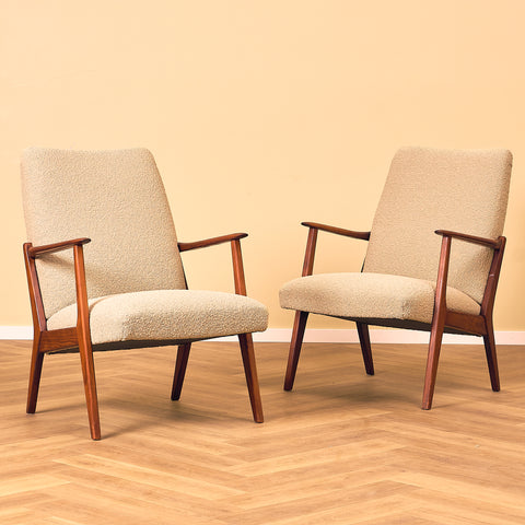 Swedish armchairs in beech by Diö Slöjd Möbler