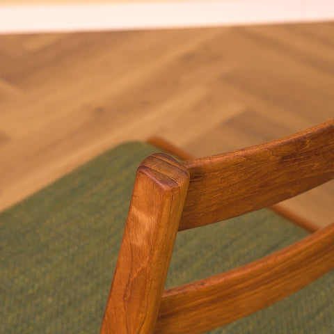Swedish dining chairs in solid teak by Ulferts