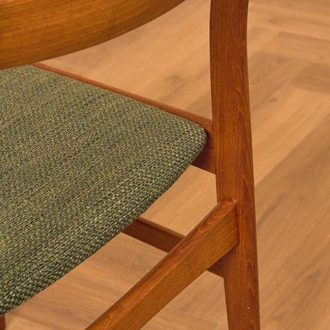 Swedish dining chairs in solid teak by Ulferts