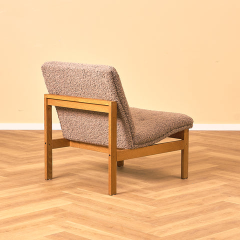 Danish armchairs/lounge chairs in solid oak by Ole Knudsen for France & Son