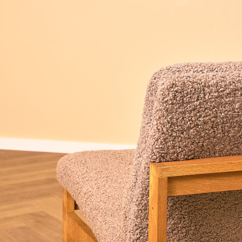 Danish armchairs/lounge chairs in solid oak by Ole Knudsen for France & Son
