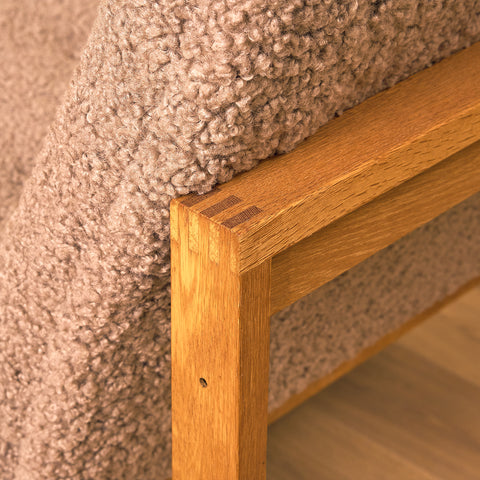 Danish armchairs/lounge chairs in solid oak by Ole Knudsen for France & Son