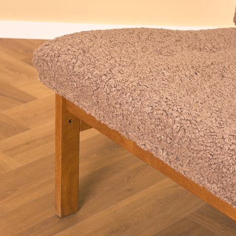 Danish armchairs/lounge chairs in solid oak by Ole Knudsen for France & Son