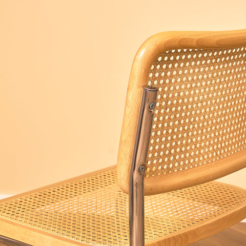 Italian set of 6 dining chairs in beech by Marcel Breuer