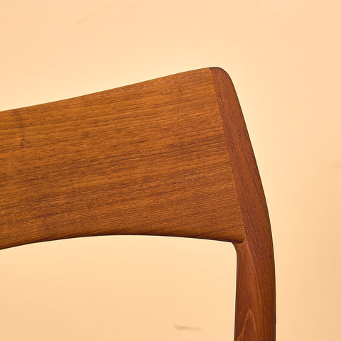 Danish dining chairs in teak by Henning Kjaernulf for Vejle Stolfabrik