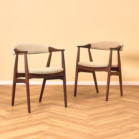 Danish dining armchairs in walnut 'model 213' by Thomas Harlev for Farstrup