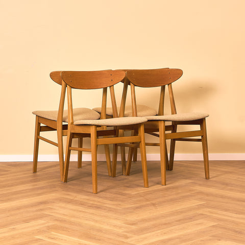 Dining chairs in teak & beech by Farstrup, model 210