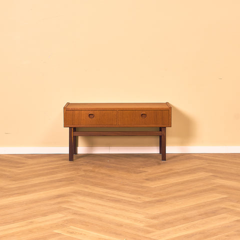 Swedish side table / TV-bench in teak by AB Hovmantorps Möbelfabrik