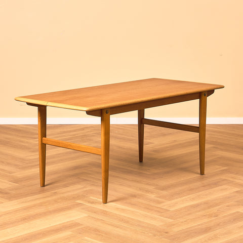Swedish extandable coffee table in teak & beech by AB Örnen Möbelfabriken