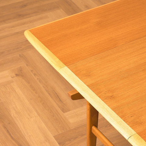 Swedish extandable coffee table in teak & beech by AB Örnen Möbelfabriken