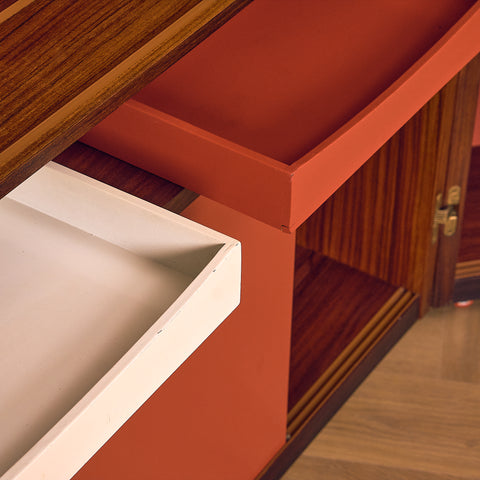 Danish corner bar cabinet in Santos rosewood by Erik Buck and Johannes Andersen for Dyrlund