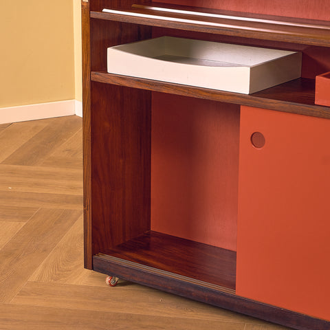 Danish corner bar cabinet in Santos rosewood by Erik Buck and Johannes Andersen for Dyrlund