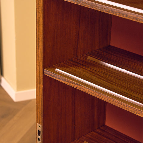Danish corner bar cabinet in Santos rosewood by Erik Buck and Johannes Andersen for Dyrlund
