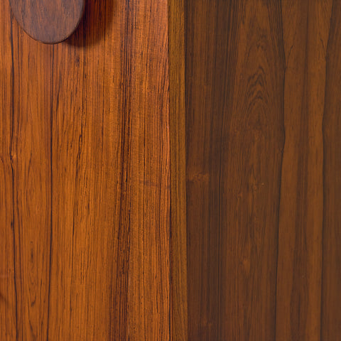 Danish corner bar cabinet in Santos rosewood by Erik Buck and Johannes Andersen for Dyrlund