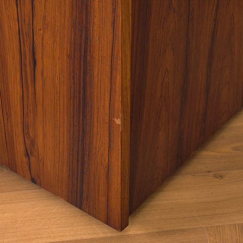 Danish corner bar cabinet in Santos rosewood by Erik Buck and Johannes Andersen for Dyrlund