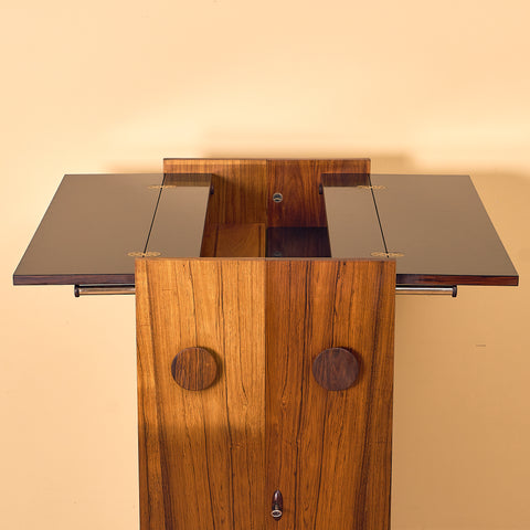Danish corner bar cabinet in Santos rosewood by Erik Buck and Johannes Andersen for Dyrlund